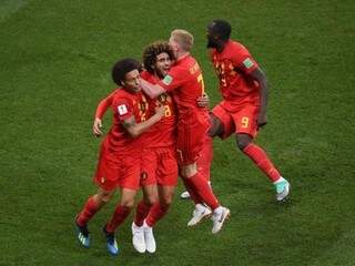 Jogadores da Bélgica comemoram gol de empate, marcado por Fellaini (Foto: Fifa/Divulgação)