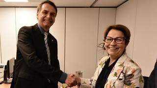 Presidente Jair Bolsonaro com a ministra da Agricultura, Tereza Cristina (Foto: Divulgação/Rafael Carvalho/Equipe de transição)
