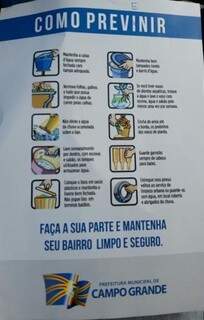 Panfleto entregue nas escolas com erro ortográfico com a logomarca da Prefeitura (Foto: Divulgação)