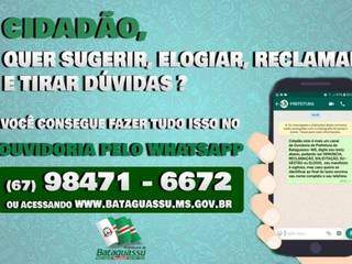 Banner de divulgação do número de WhatsApp disponível para ouvir moradores (Foto: Divulgação)
