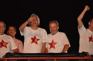 Cabo eleitoral de Delcídio, Lula veio a Campo Grande em setembro. (Foto: Marcelo Calazans)