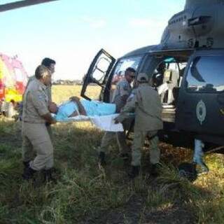 Thiago teve que ser transferido de helicóptero. (Ivan Marcos Oliveira/ExpressoMT)