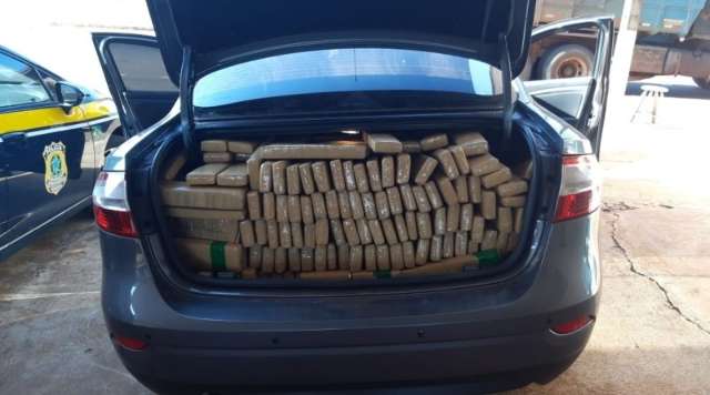 Condutor foge de barreira policial e abandona 550 quilos de maconha