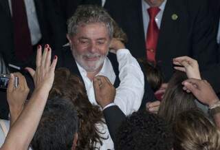Despedida de Lula foi em tom emocionado ontem. (Foto:Agencia Brasil)