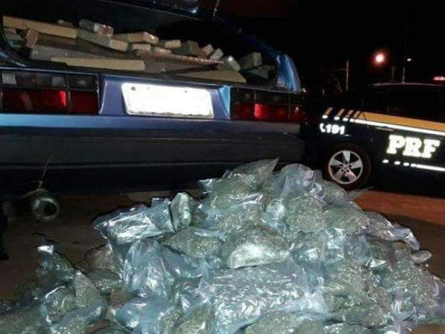 Traficante abandona ve&iacute;culo com 300 quilos de maconha e skunk na BR-463