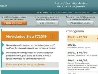 Notas de corte do Sisu ser&atilde;o divulgadas em quatro hor&aacute;rios