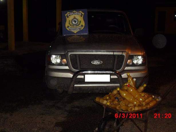  Em Miranda, PRF apreende 50 quilos de pasta base de coca&iacute;na 