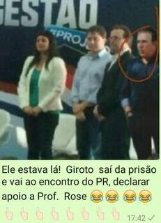 Montagem em foto inclui Edson Giroto em evento do PR com a candidata do PSDB à Prefeitura (Foto: Reprodução)