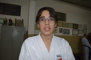 Felipe Kahlil da Costa Brasil tem 14 anos e contou o sensei te ensinou a ter autocontrole (Foto: Alana Portela)