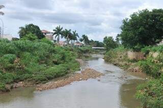 Rio Anhanduí sofre com degradação ambiental. (Foto: Alcides Neto)