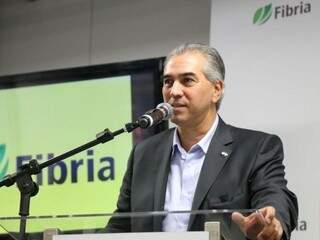 Governador do Estado, Reinaldo Azambuja (PSDB), em evento em Três Lagoas, nesta terça-feira (31). (Foto: Fernando Antunes)
