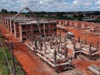 Construção de moradias. (Foto: Divulgação/Agehab)