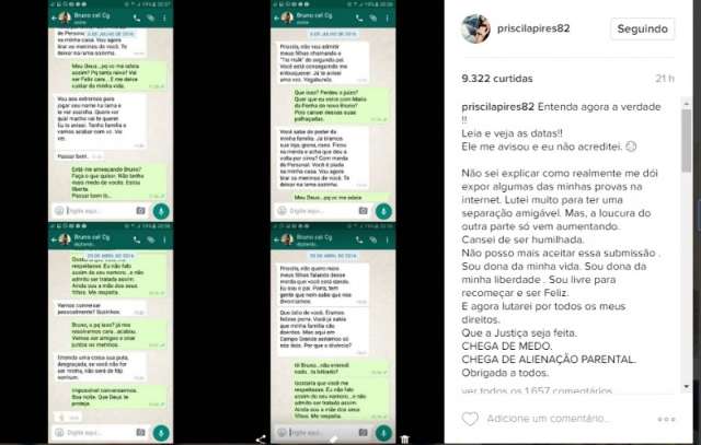 Em v&iacute;deo no Instagram, Priscila Pires denuncia amea&ccedil;as do ex-marido 