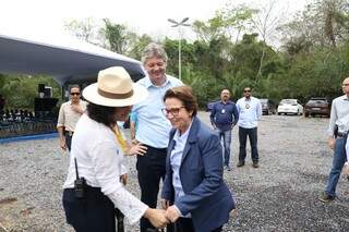 Ministra Tereza Cristina (de blazer azul) participou de reunião do Brics em Bonito, nos dias 25 e 26. (Foto: Paulo Francis)