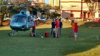 José Massahico Koizumi precisou ser trazido de helicóptero para a unidade de saúde da Capital (Foto: Rafael Ribeiro) 