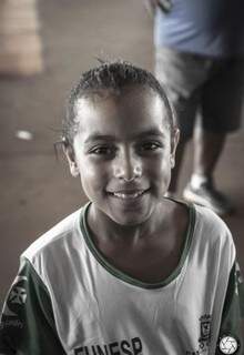 Centroavante Ana Júlia Ribeiro, de 9 anos. (Foto: Alan Arrais)