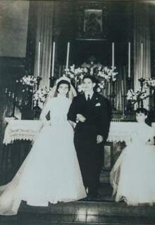 Casamento de Hermínia e Moacir em 6 de julho de 1955. (Foto: Arquivo Pessoal)