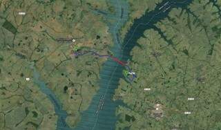 Mapa mostra ponte sobre o Rio Paraná. (Foto: MPF)