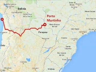 Porto Murtinho é &quot;ponto de partida&quot; para rota rodoviária rumo ao Pacífico (Foto: Reprodução)