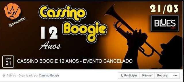 Fechado h&aacute; uma semana, Blues Bar cancela show de Cassino Boogie