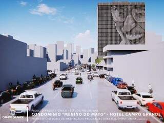 No projeto, fachada terá imagem de Manoel de Barros (Foto/Reprodução)
