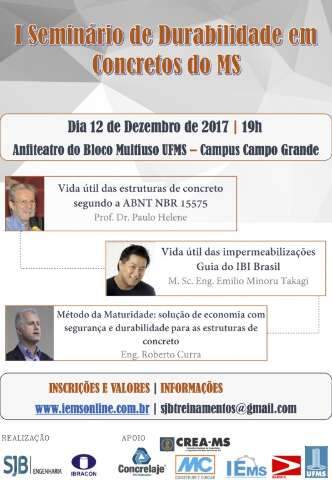 Durabilidade do concreto ser&aacute; tema de semin&aacute;rio em Campo Grande 