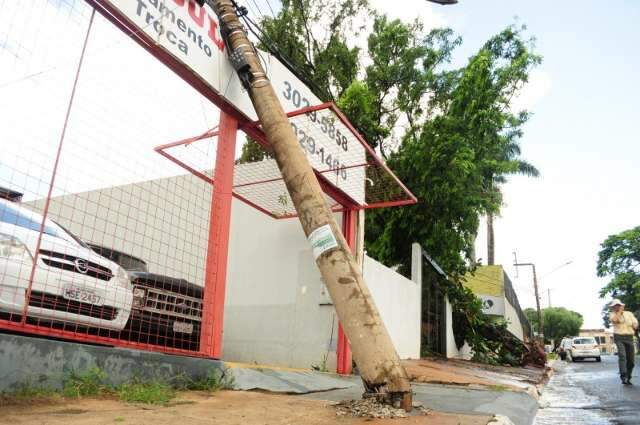 Chuva com vento derruba &aacute;rvores, paineis e deixa bairros sem luz