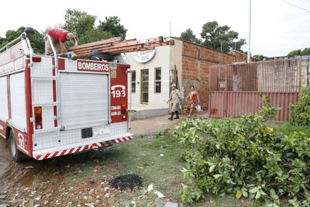 Apesar de r&aacute;pida, chuva derrubou &aacute;rvores e deixou casas sem energia