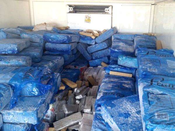 PRF intercepta caminh&atilde;o com maconha escondida em carga de frango congelado