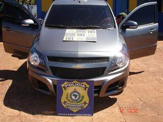 Montana roubada em SP foi recuperada na região de fronteira com o Paraguai. (Foto: Divulgação)