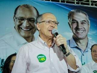 Geraldo Alckmin, do PSDB, em discurso durante evento em Campo Grande. (Foto: Kísie Ainoã/Arquivo).
