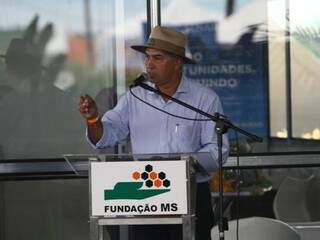 Governador Reinaldo Azambuja discursa na abertura da Showtec (Foto: Saul Schramm)