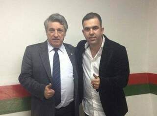 Presidente da Portuguesa Manuel da Lupa com o empresário da Xaxa Produções 
