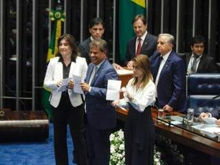 Senadores Simone Tebet (MDB), Nelsinho Trad (PSD) e Soraya Thronicke (PSL) (Foto: Divulgação/Assessoria)