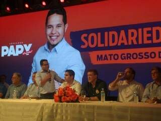 Presidente do Solidariedade, vereador Epaminondas Neto, contou com a presença de membros de vários partidos (Foto: Tainá Jara)