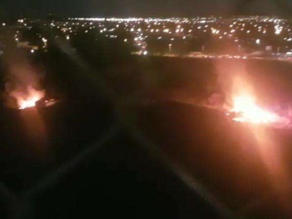 Moradores mostram em v&iacute;deo fogo em terreno ao lado do Parque de Exposi&ccedil;&otilde;es