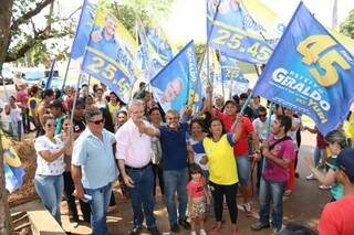 Geraldo Resende, candidato do PSDB, durante campanha em Dourados (Foto: Eliel Oliveira/Divulgação)