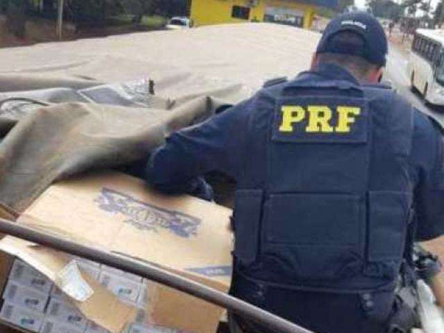 Polícia apreende 165 mil maços de cigarro paraguaio em caminhão do MT