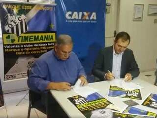 Acordo permitindo uso da marca da Caixa em campanha do Galo foi firmado nesta quinta-feira. (Foto: Reprodução)