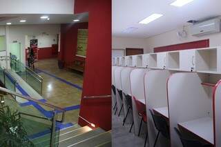 Sala de estudo (cabines) e área espaço de convivência - Foto: Divulgação
