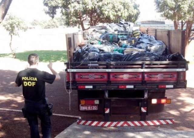 Caminh&atilde;o com maconha &eacute; interceptado na MS-164, pr&oacute;ximo a Ponta Por&atilde;