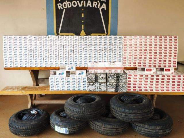 Pol&iacute;cia apreende cigarros, pneus e ess&ecirc;ncia de narguil&eacute; em Escort 