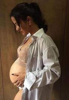 Millena quando ainda estava grávida do filho (Foto: Arquivo pessoal)