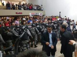 Reforma da Previdência foi votada com reforço policial na Assembleia Legislativa. (Foto: Leonardo Rocha)