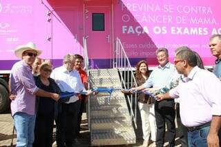 Unidade móvel de prevenção ao câncer ficará em Nova Andradina até o dia 2. (Foto:Divulgação)