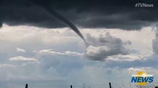 Leitor flagra formação de tornado em rodovia próximo a Maracaju; veja o vídeo