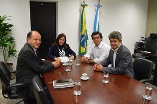 Deputados se reuniram na semana passada com a presidente do TRE-MS, Tânia Garcia de Freitas Borges (Foto: Reprodução - Facebook)