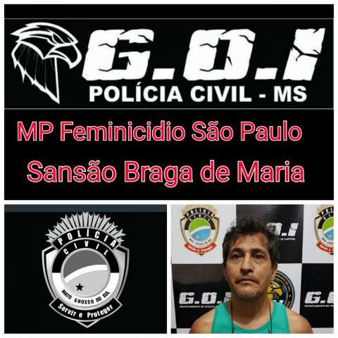 Condenado por feminic&iacute;dio em SP &eacute; preso cinco anos depois em Campo Grande