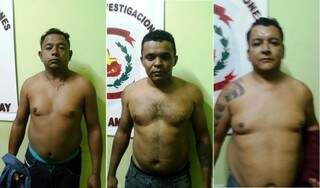 Trio foi preso pela polícia paraguaia e são suspeitos de pertencer ao PCC (Foto: Amambay 570)