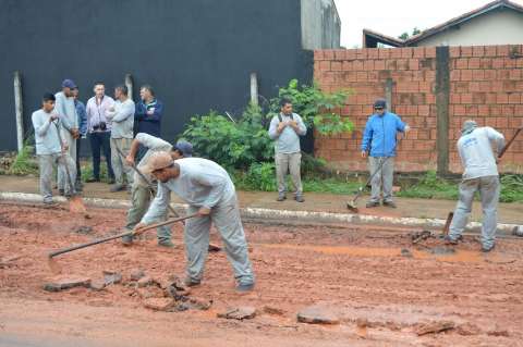 Força-tarefa trabalha para recuperar estragos das chuvas nas Moreninhas